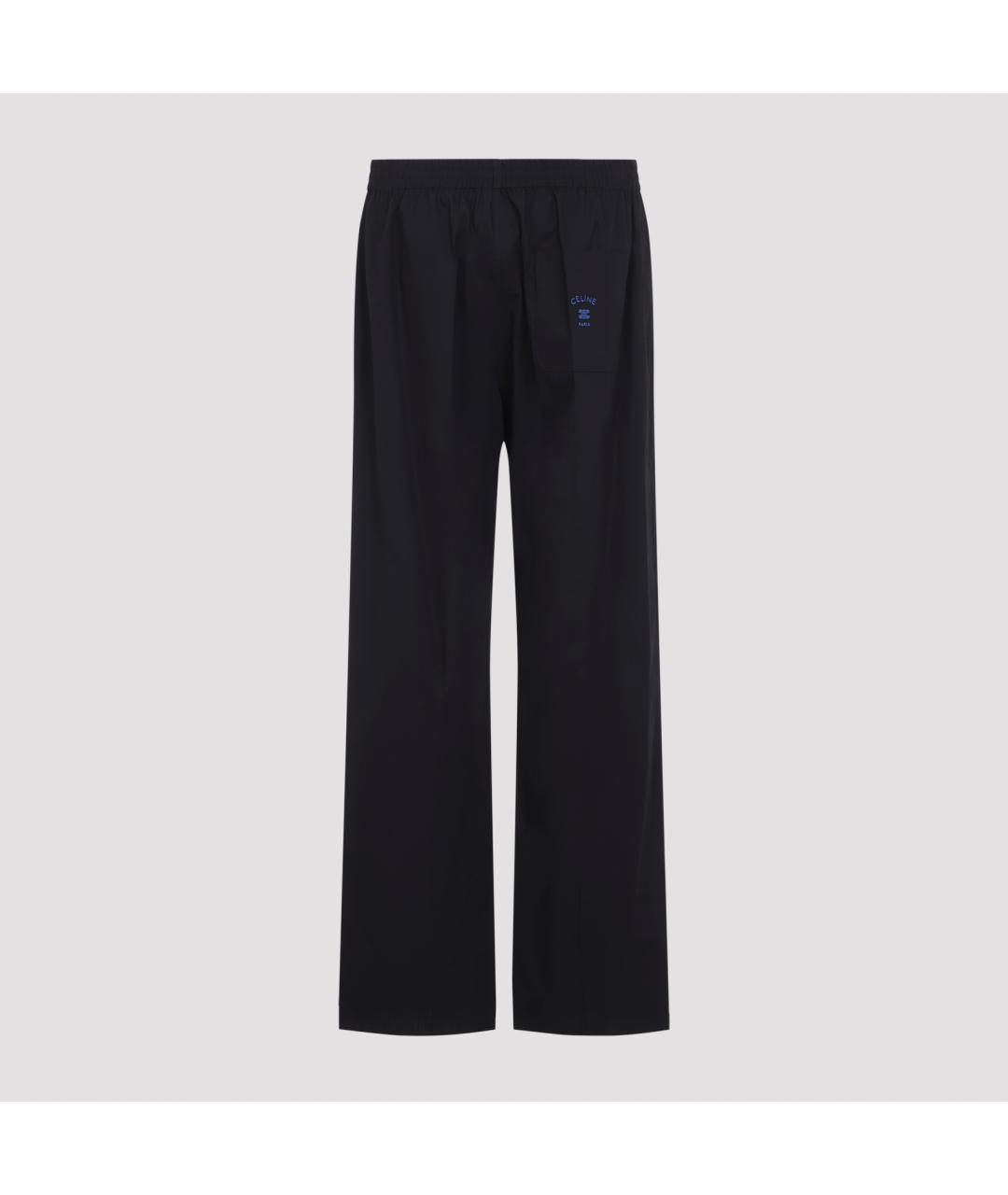 CELINE Черные хлопковые повседневные брюки, фото 3