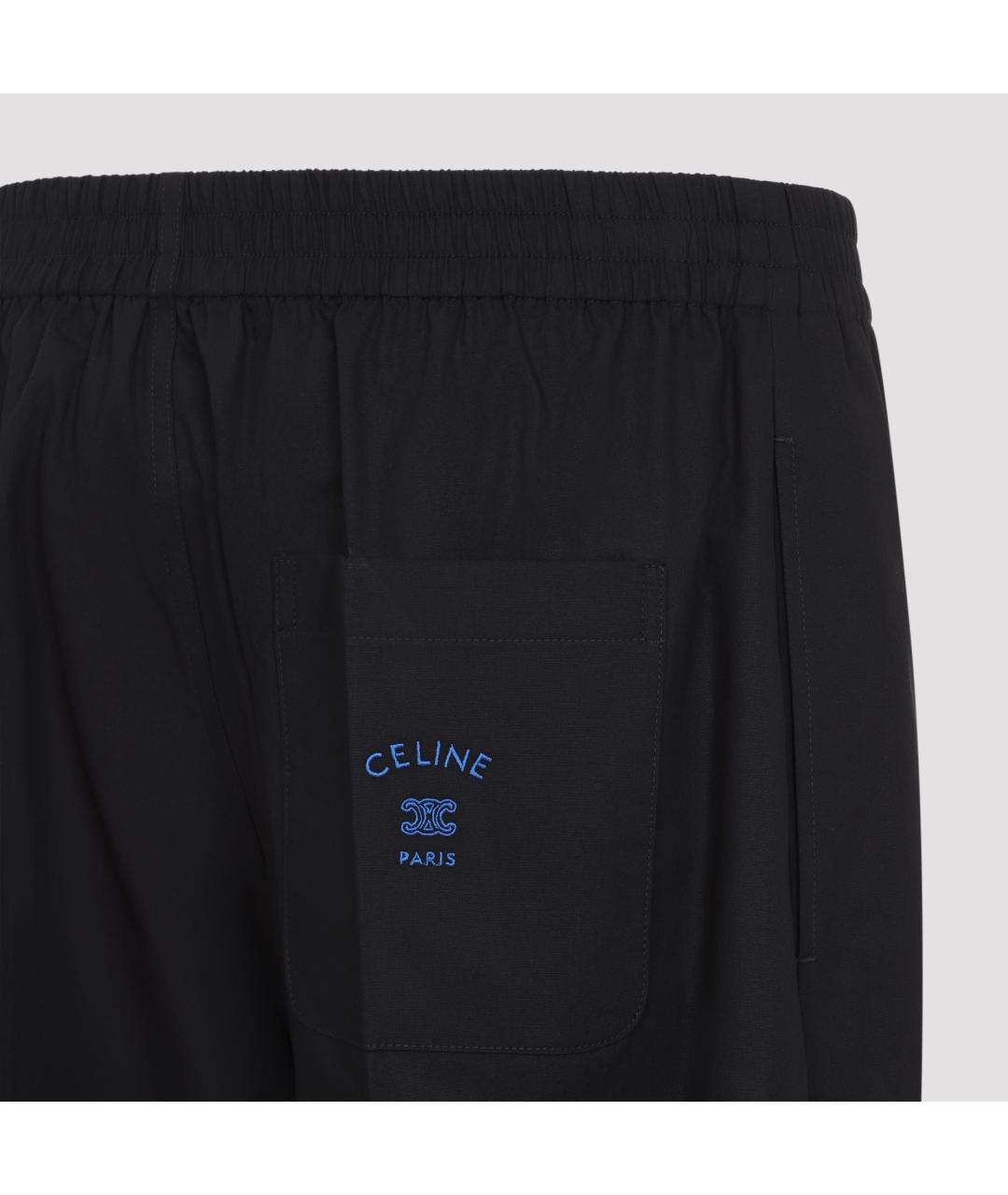 CELINE Черные хлопковые повседневные брюки, фото 4