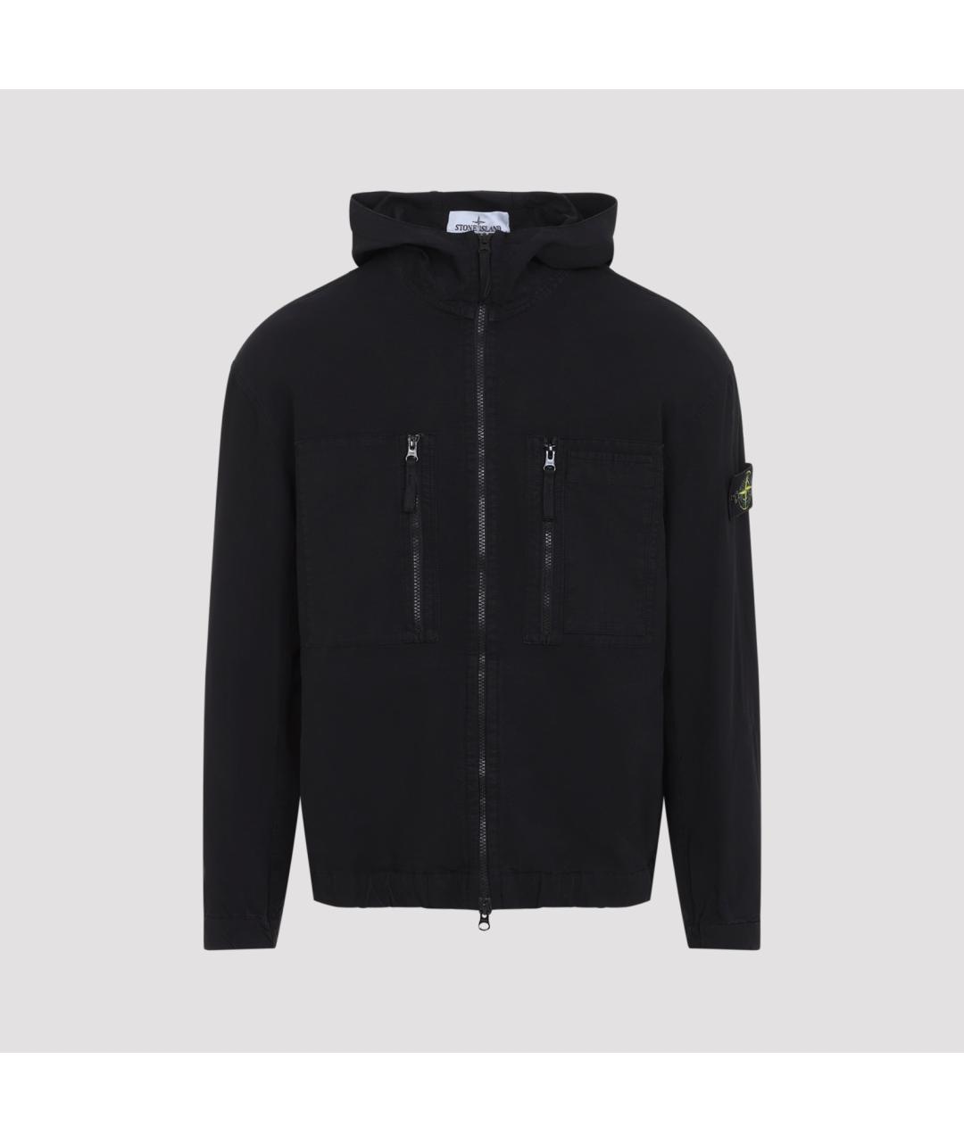 STONE ISLAND Черная хлопковая куртка, фото 2