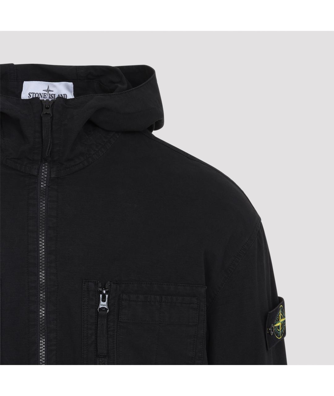 STONE ISLAND Черная хлопковая куртка, фото 4