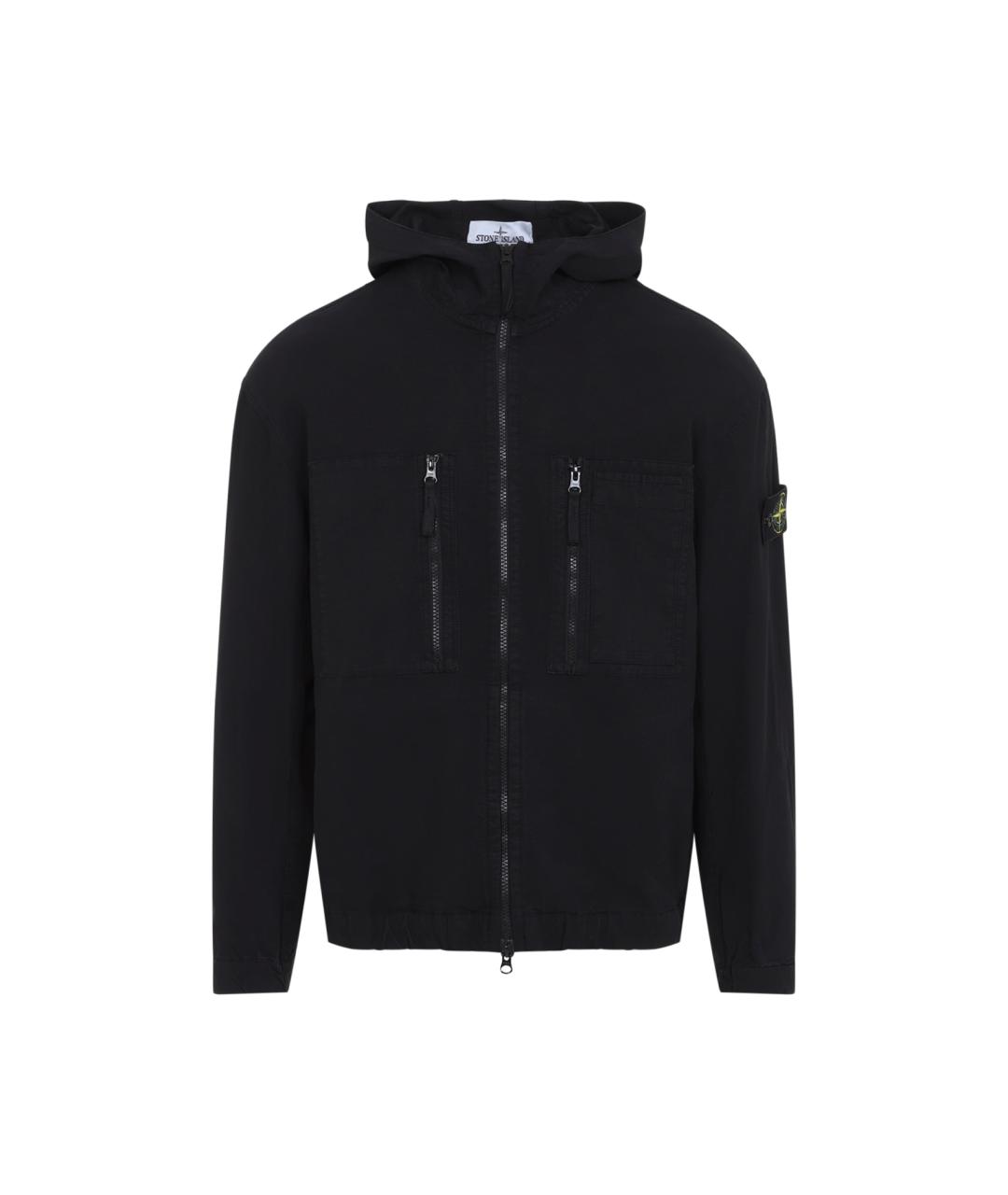 STONE ISLAND Черная хлопковая куртка, фото 1