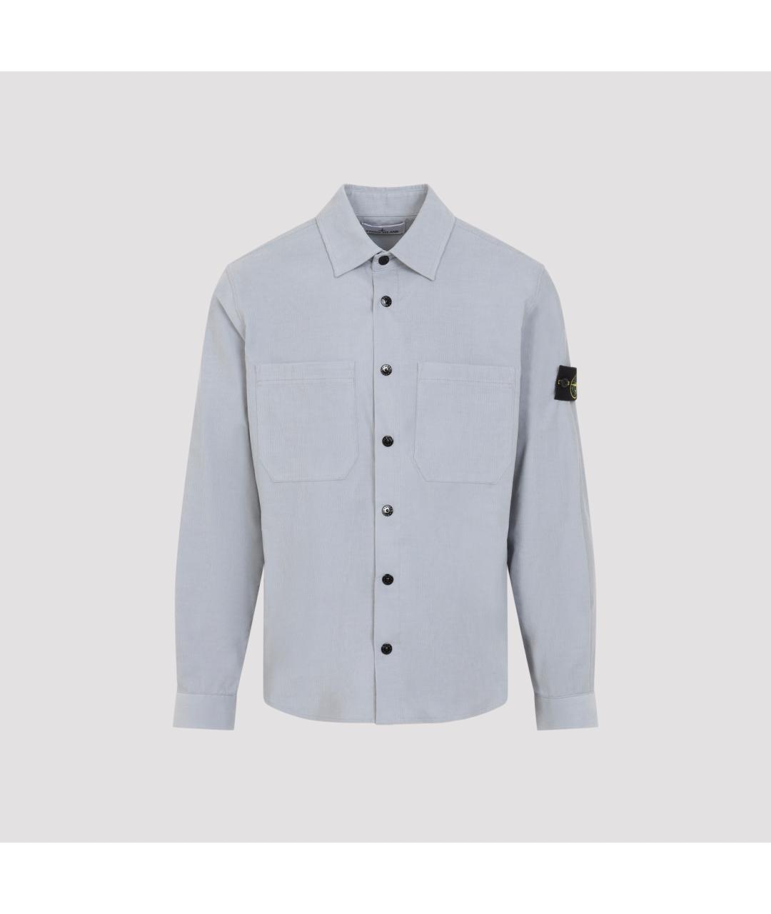 STONE ISLAND Серая хлопковая кэжуал рубашка, фото 2