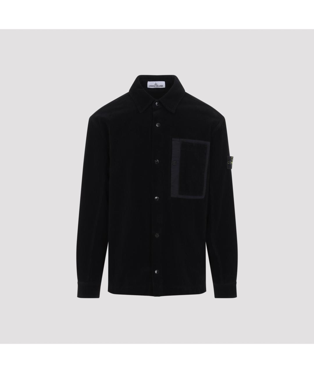 STONE ISLAND Черная хлопковая кэжуал рубашка, фото 2