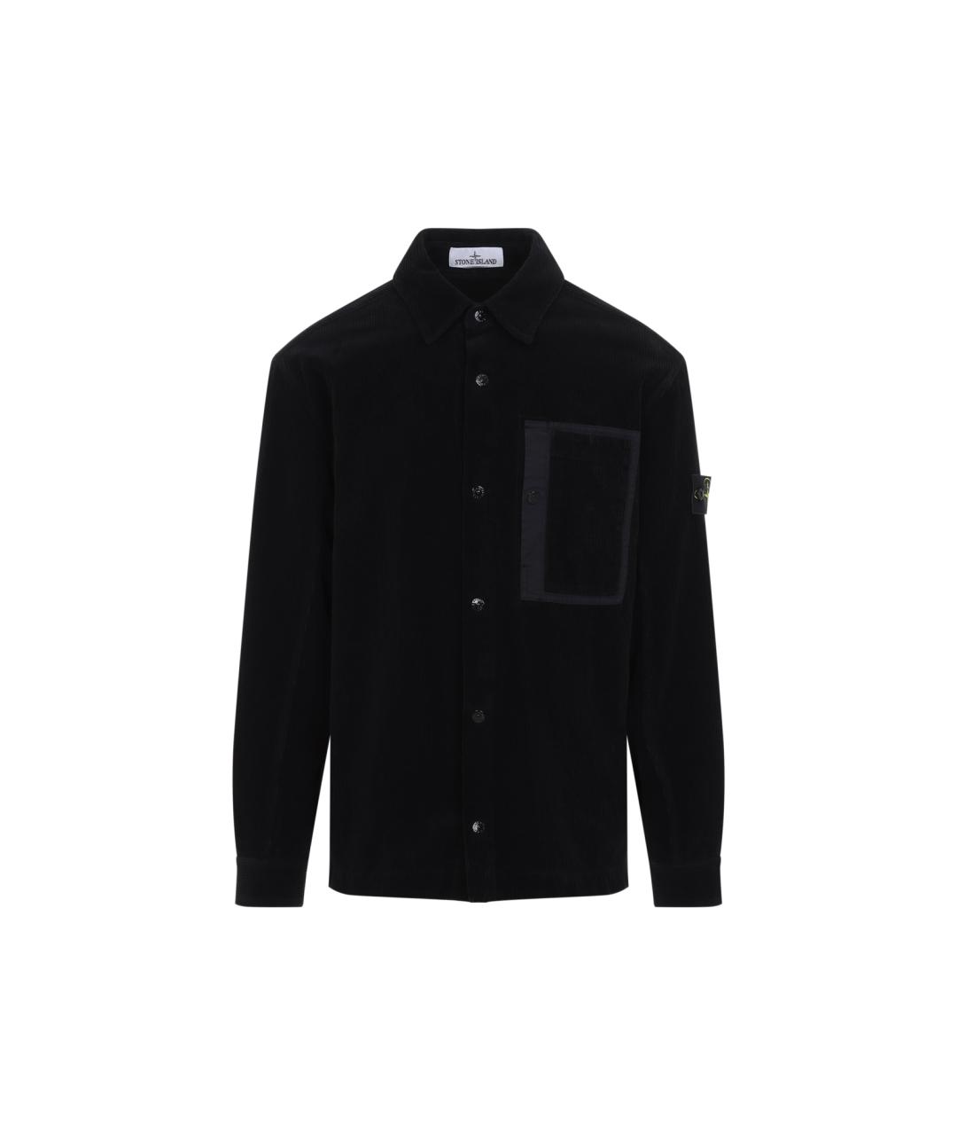 STONE ISLAND Черная хлопковая кэжуал рубашка, фото 1