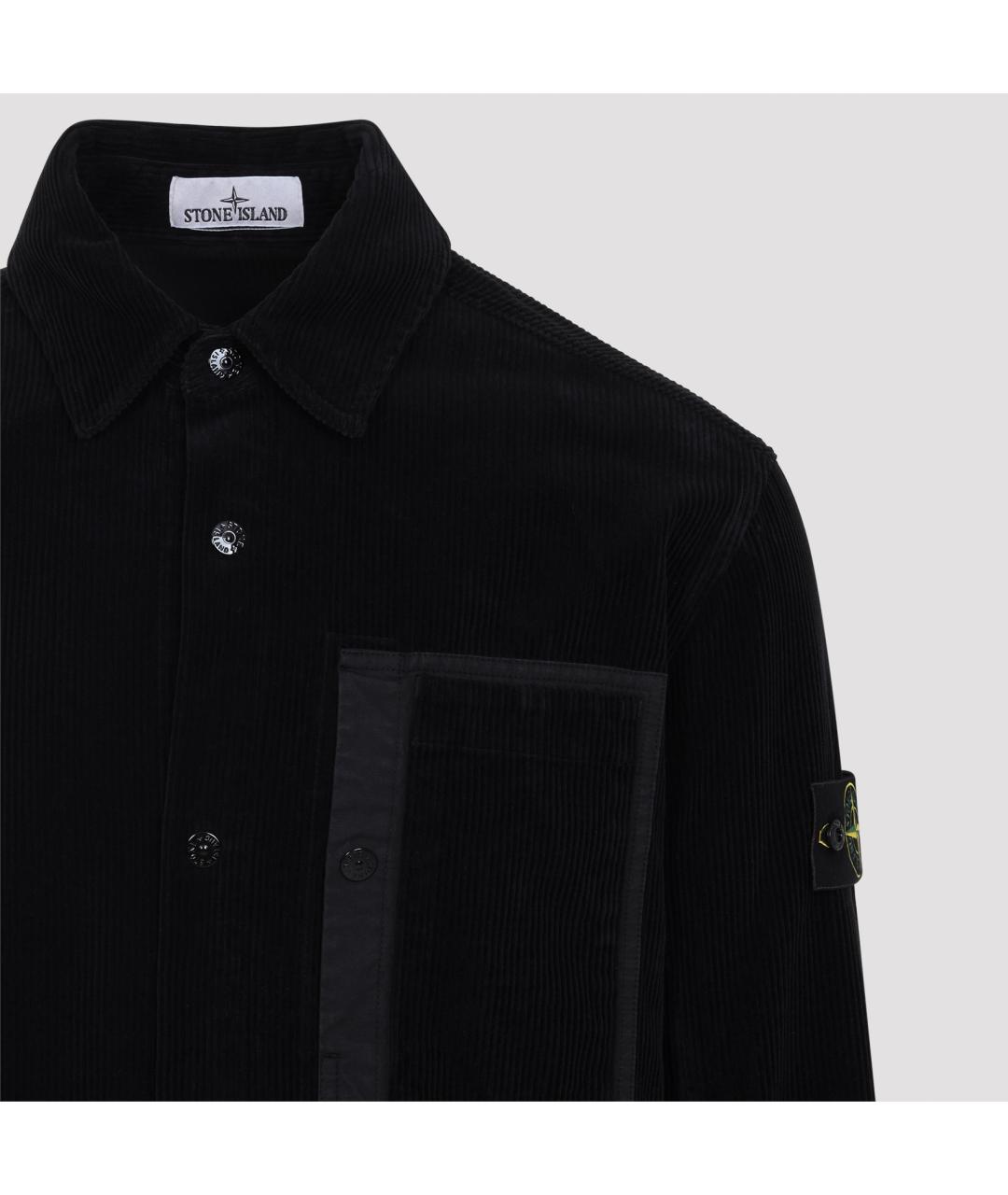STONE ISLAND Черная хлопковая кэжуал рубашка, фото 4