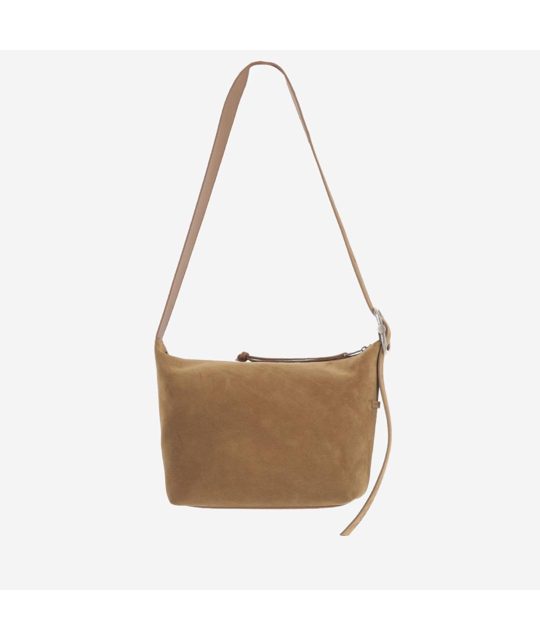 LOEWE Коричневая замшевая сумка на плечо, фото 3