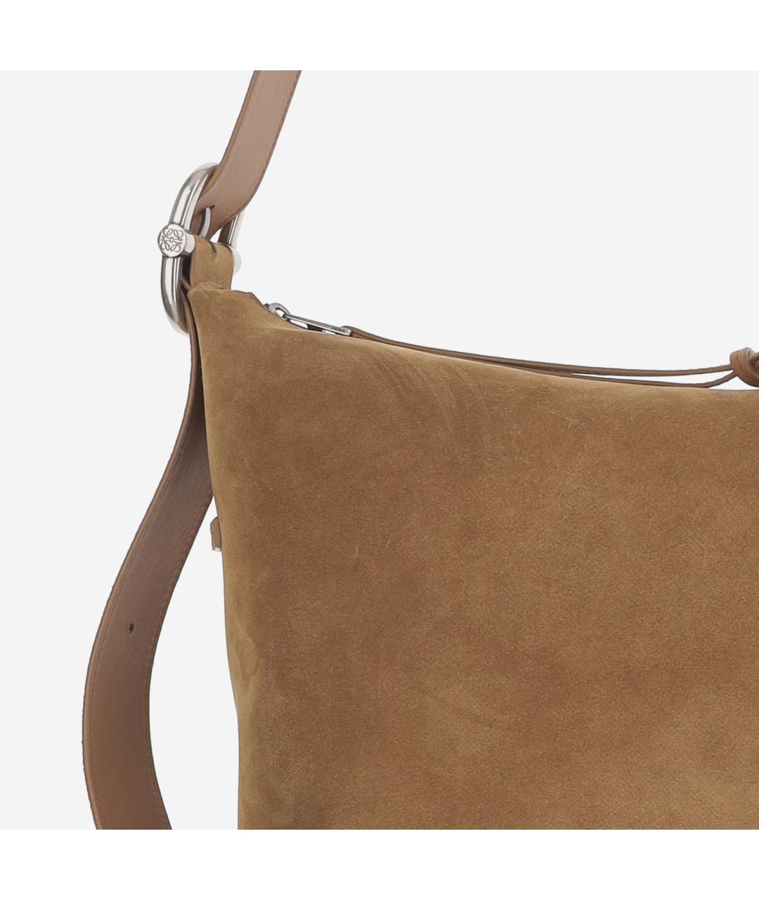 LOEWE Коричневая замшевая сумка на плечо, фото 4