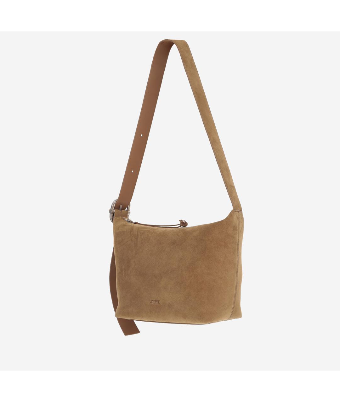 LOEWE Коричневая замшевая сумка на плечо, фото 2