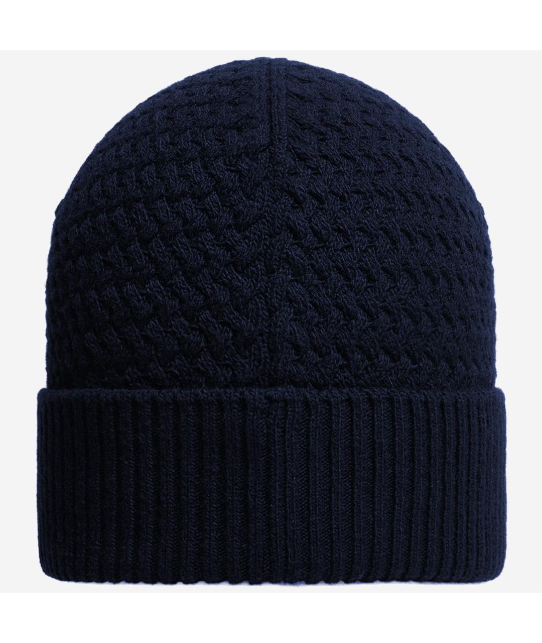 MONCLER Темно-синяя шерстяная шапка, фото 2
