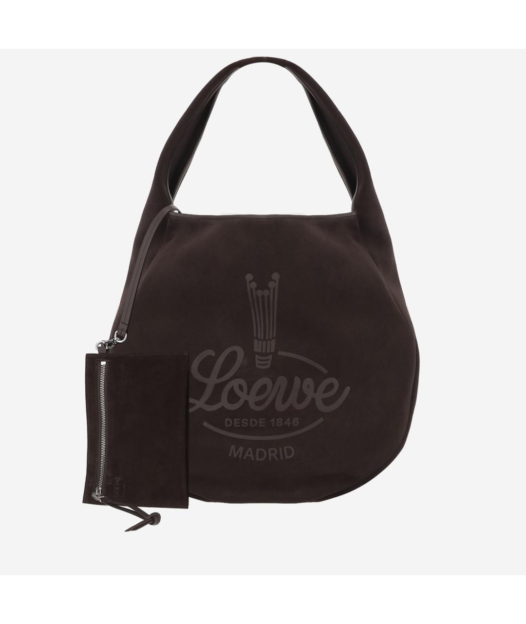 LOEWE Коричневая замшевая сумка на плечо, фото 2