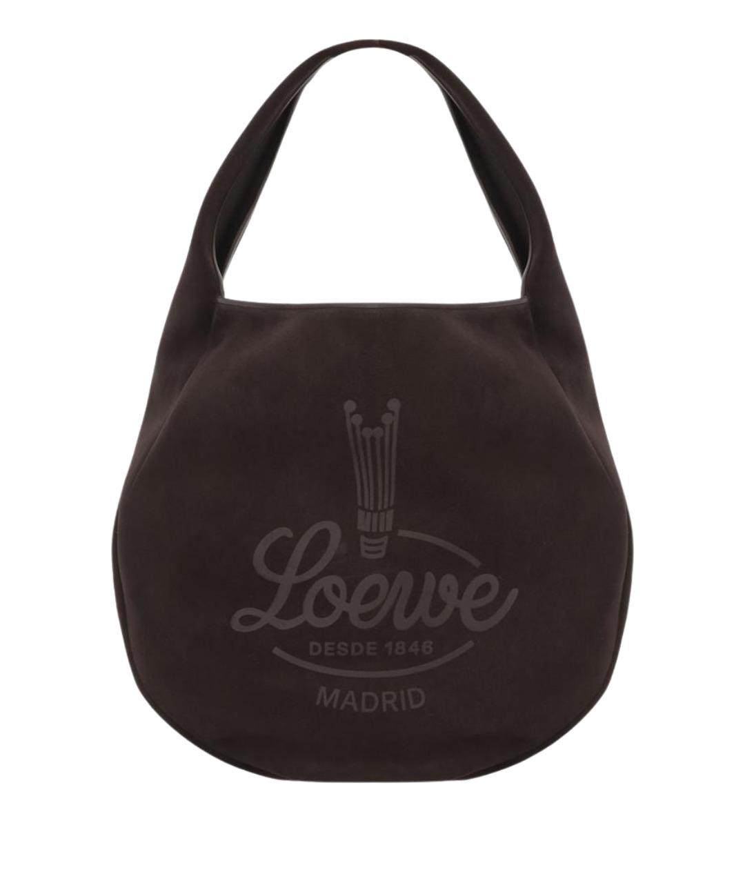LOEWE Коричневая замшевая сумка на плечо, фото 1