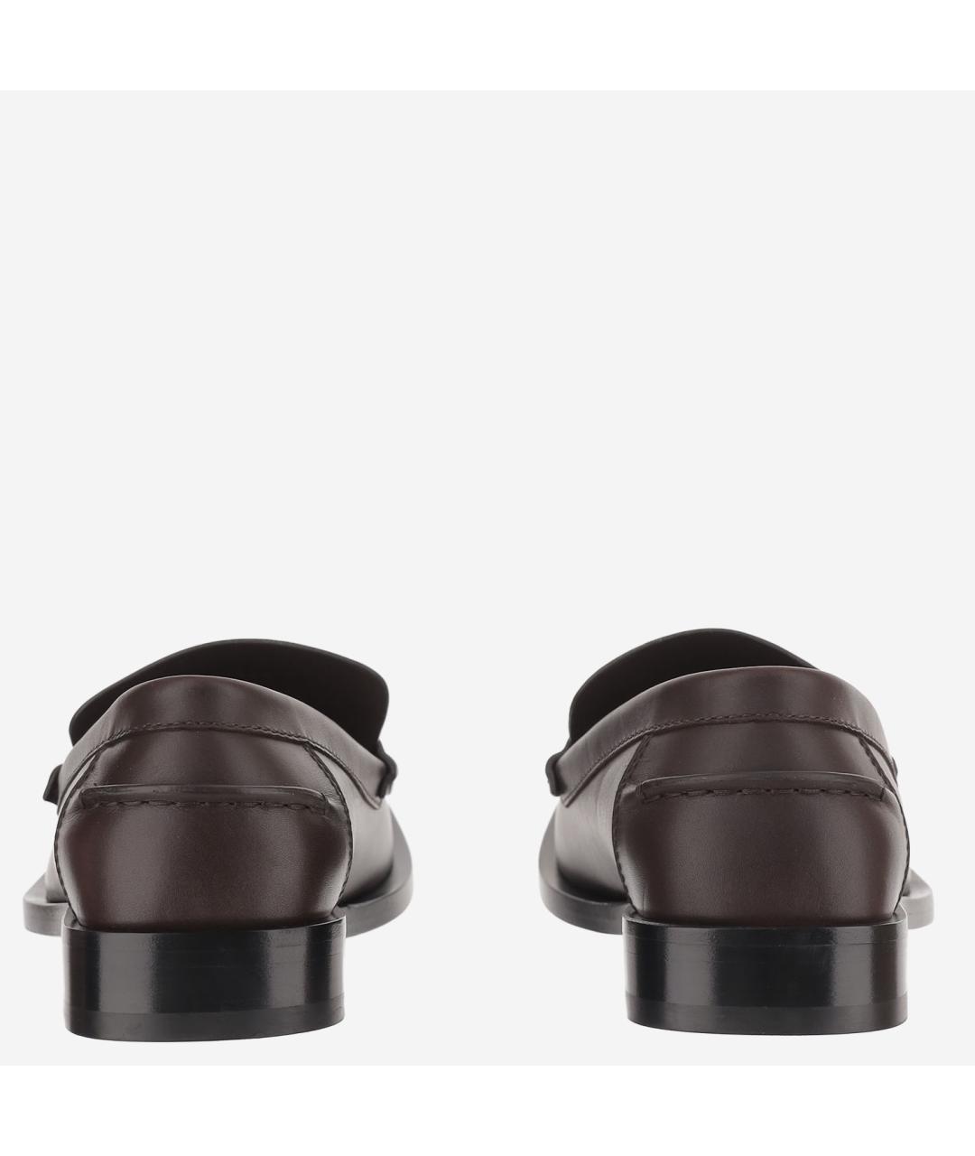 LOEWE Коричневые кожаные лоферы, фото 4