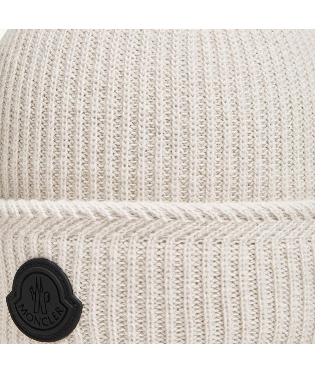 MONCLER Белая кашемировая шапка, фото 3