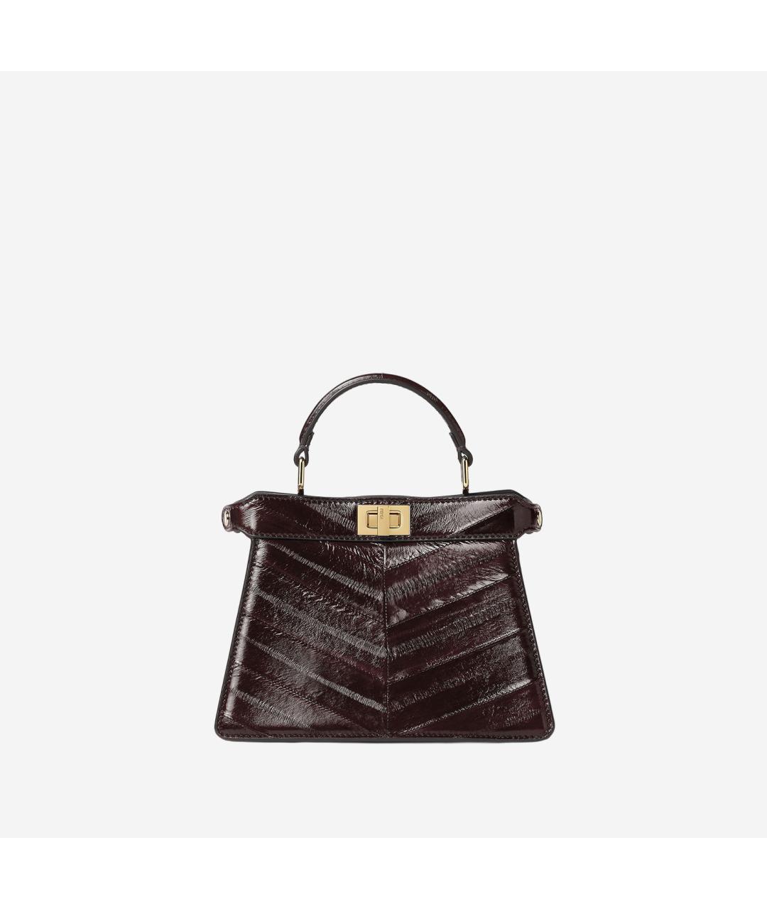 FENDI Коричневая сумка тоут из лакированной кожи, фото 5