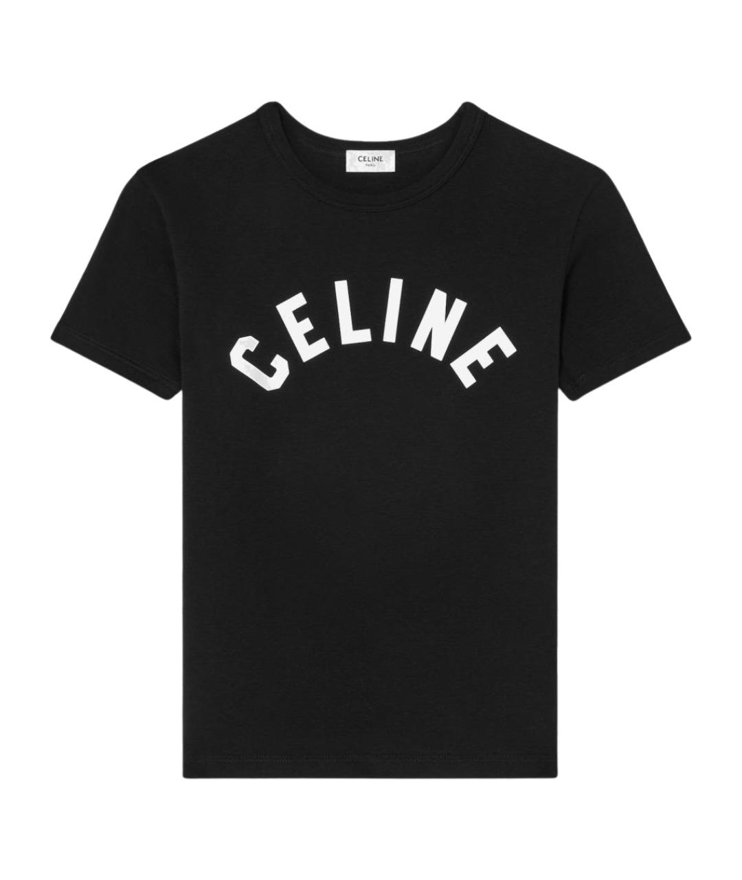 CELINE Черная хлопковая футболка, фото 1
