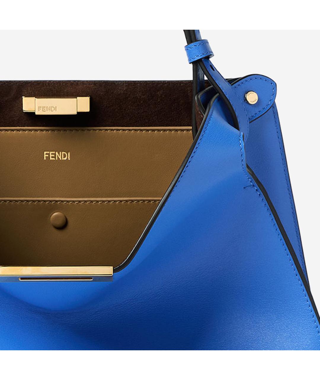 FENDI Голубая кожаная сумка тоут, фото 5