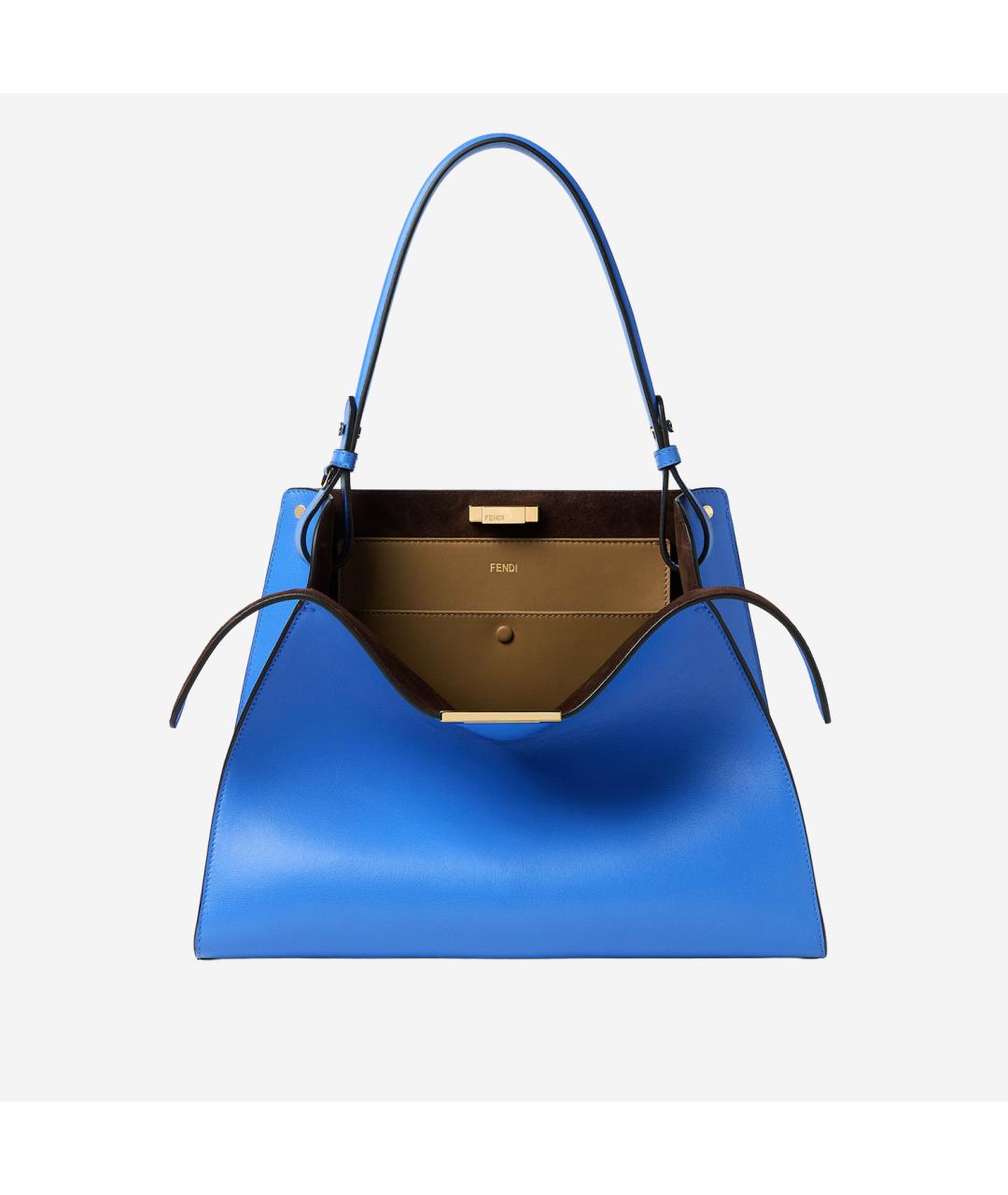 FENDI Голубая кожаная сумка тоут, фото 2
