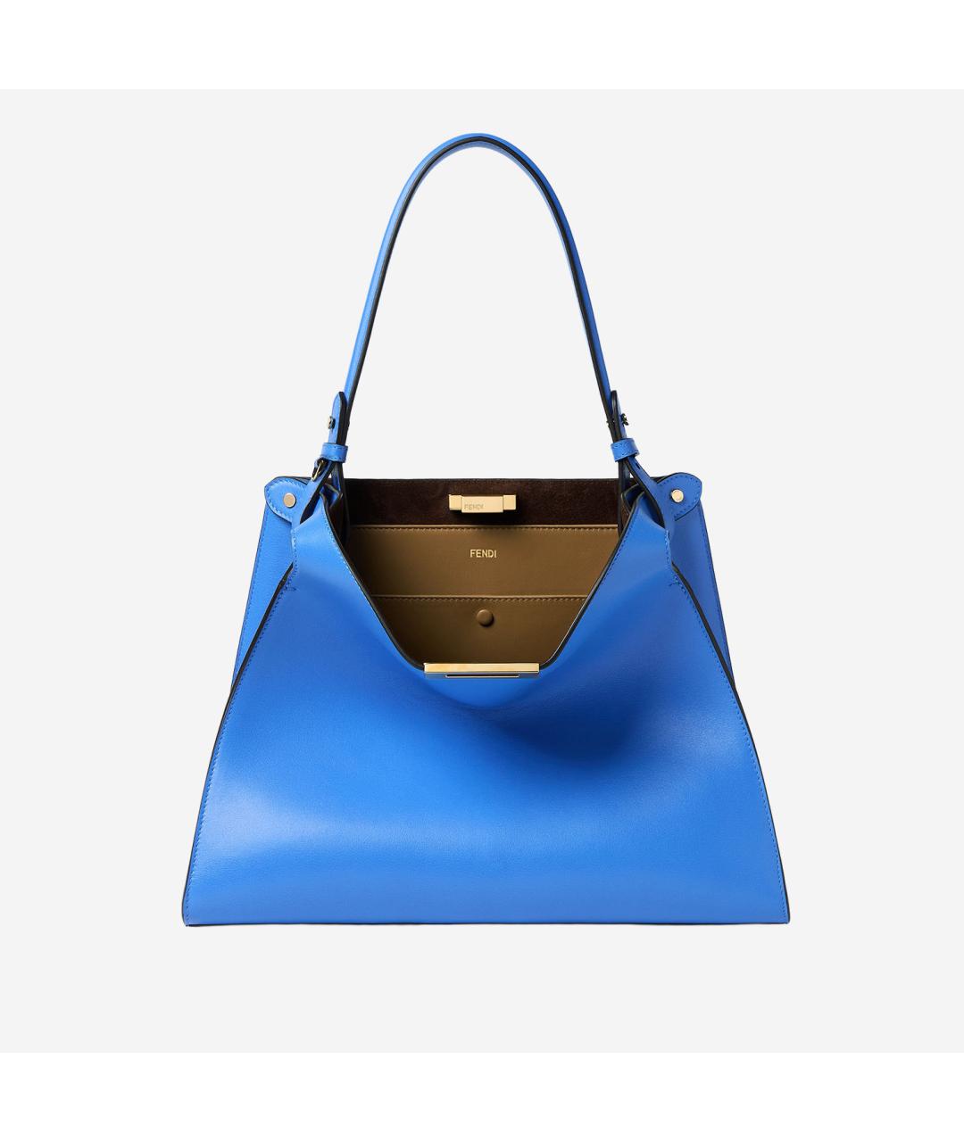 FENDI Голубая кожаная сумка тоут, фото 6