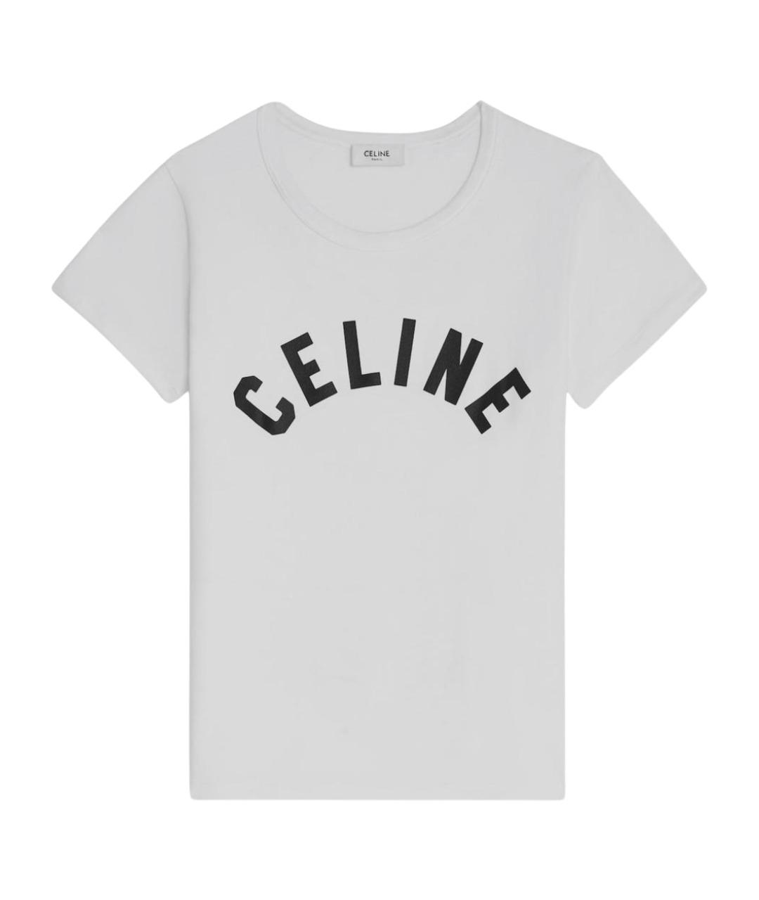 CELINE Белая хлопковая футболка, фото 1