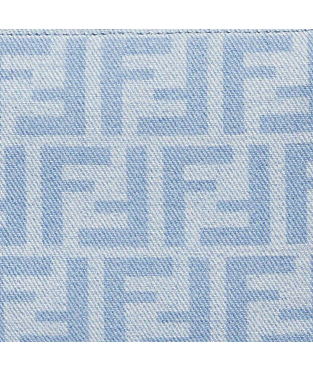 FENDI Голубая хлопковая сумка через плечо, фото 3