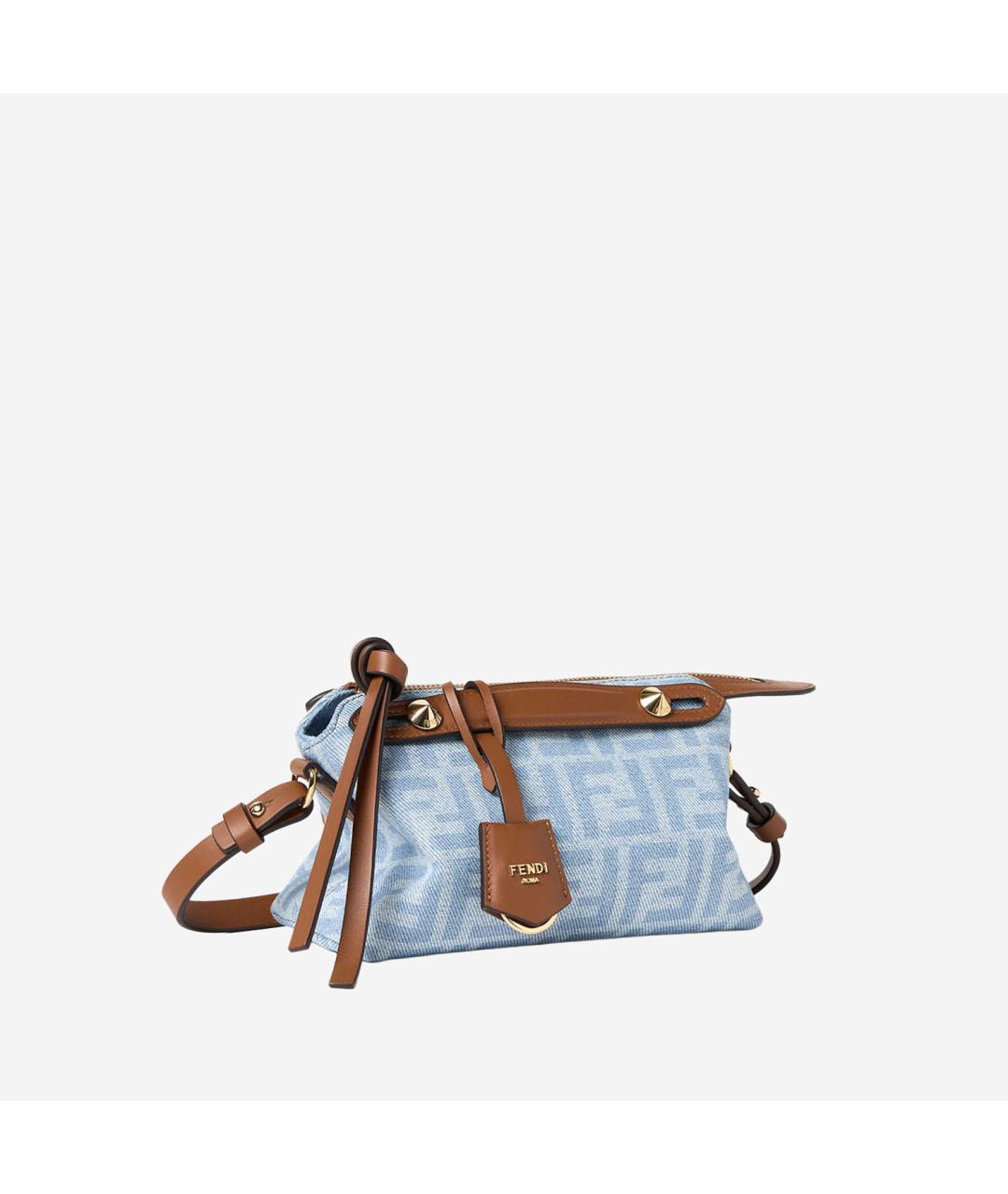 FENDI Голубая деним сумка через плечо, фото 2