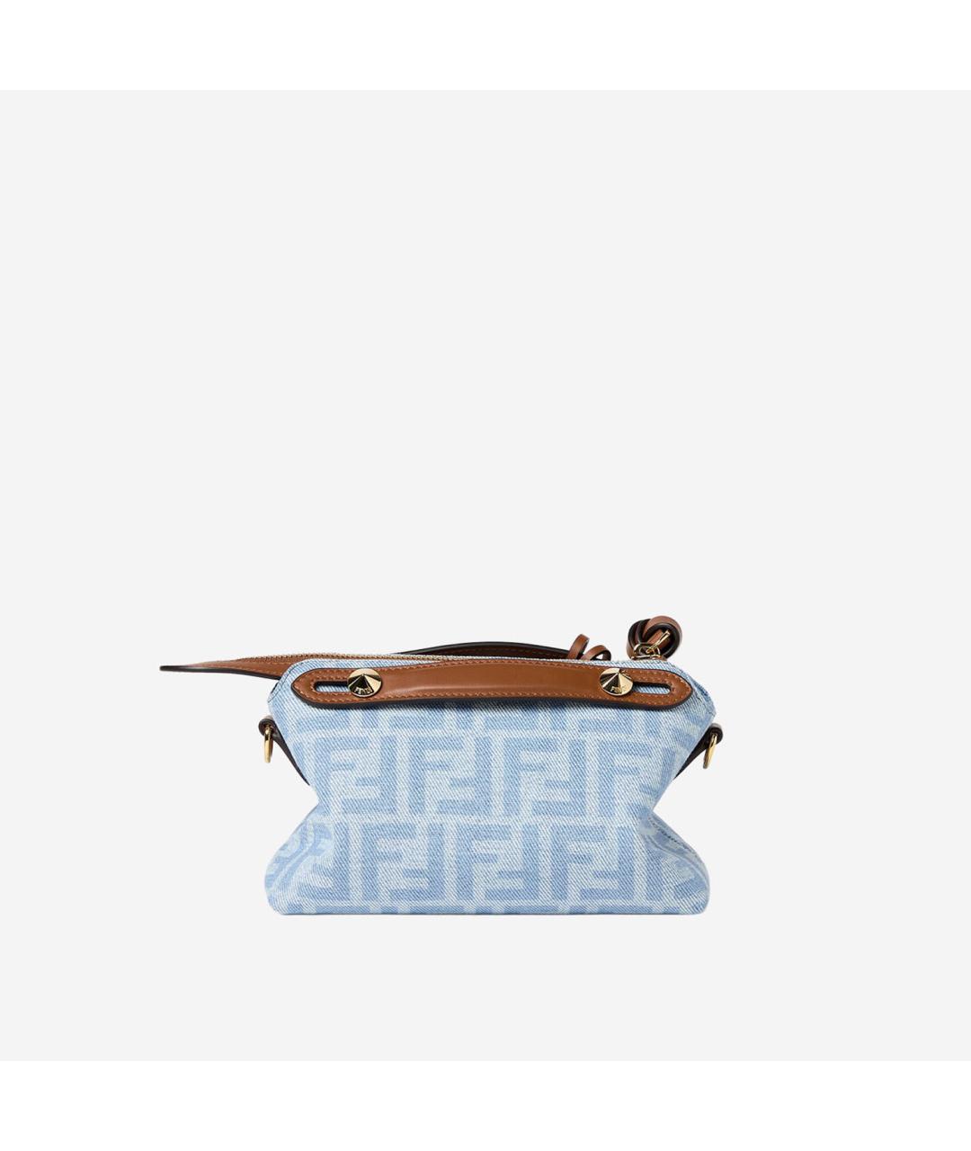 FENDI Голубая деним сумка через плечо, фото 3