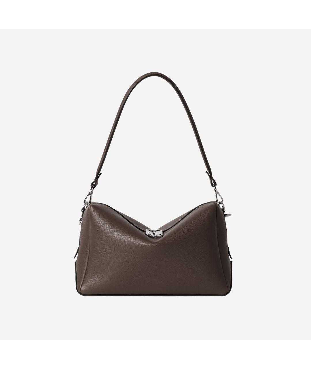 FENDI Коричневая кожаная сумка тоут, фото 5