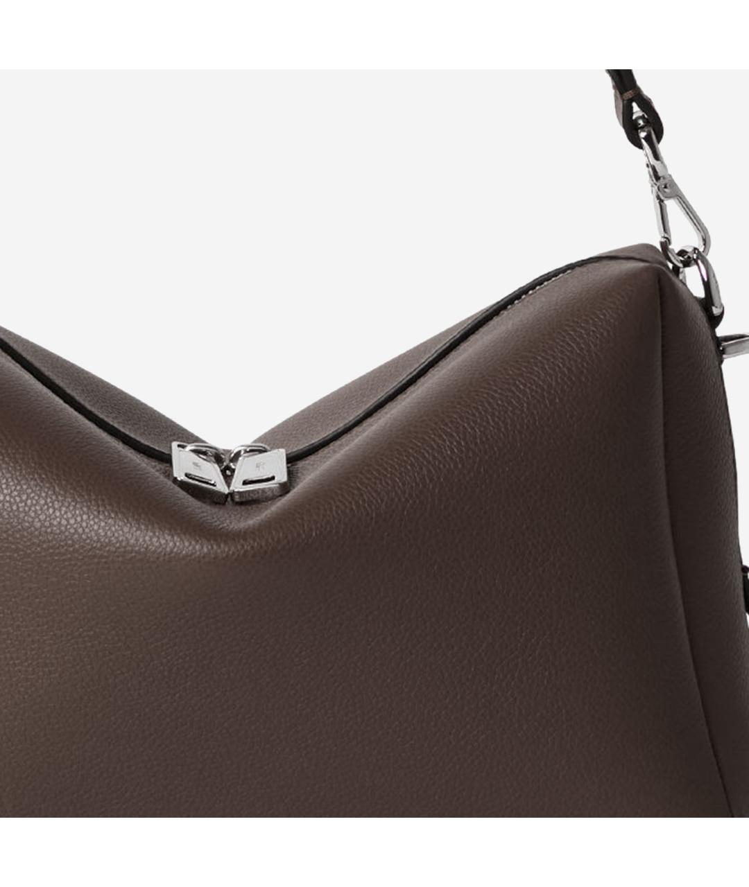 FENDI Коричневая кожаная сумка тоут, фото 4