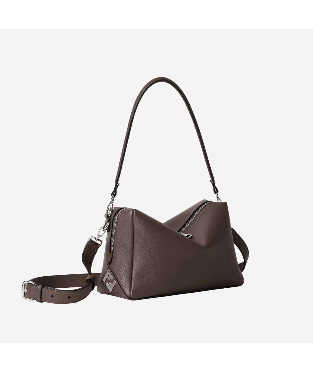 FENDI Коричневая кожаная сумка тоут, фото 2