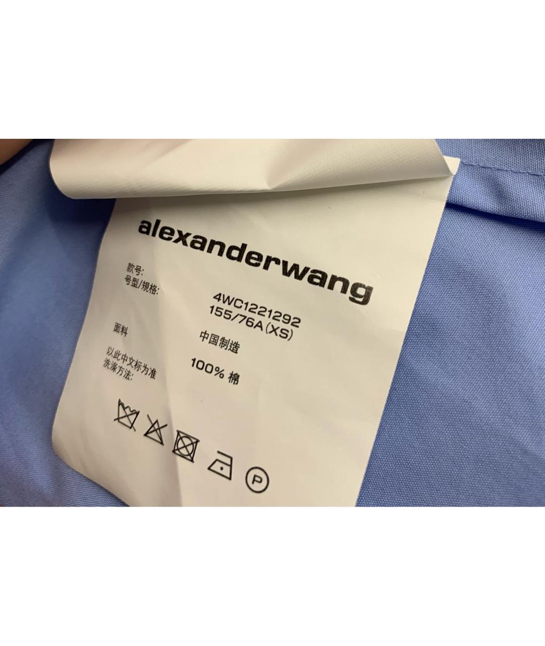 ALEXANDER WANG Голубая хлопковая рубашка, фото 8