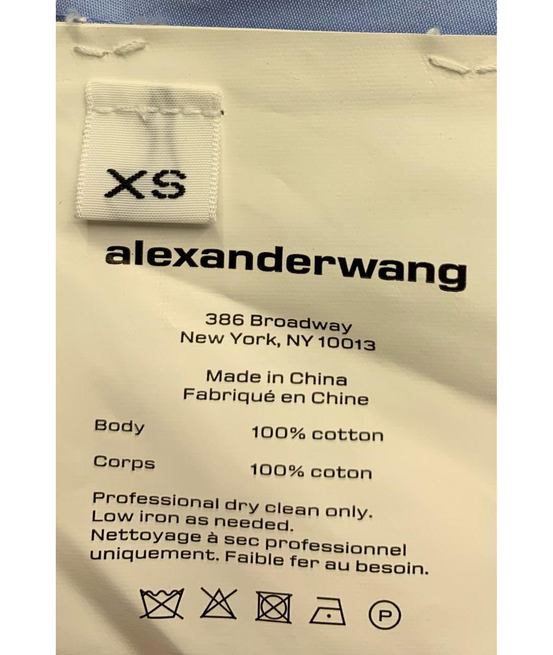 ALEXANDER WANG Голубая хлопковая рубашка, фото 7