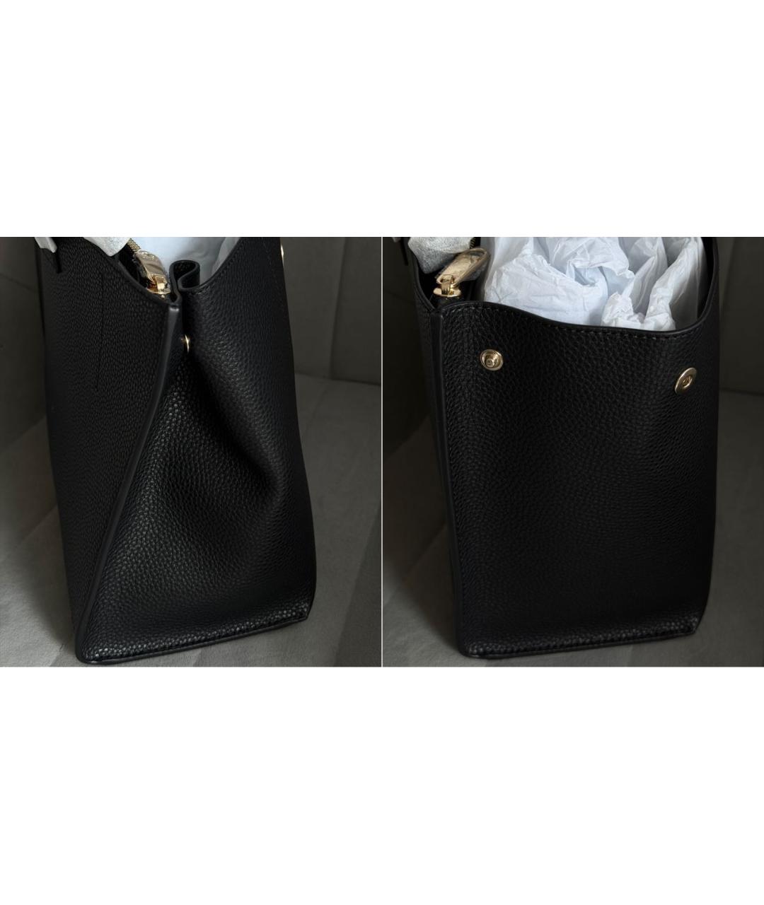 FURLA Черная кожаная сумка тоут, фото 5