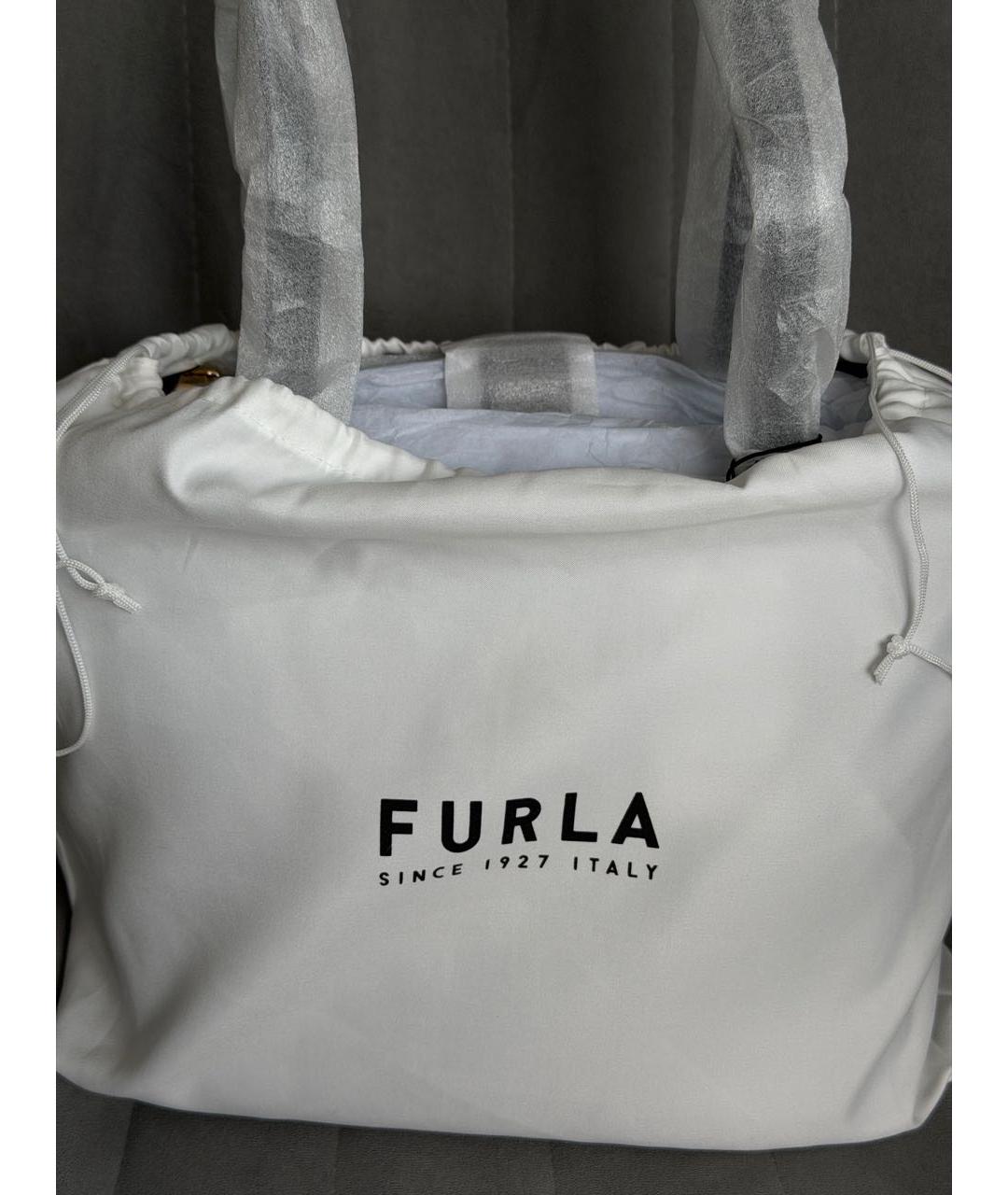 FURLA Черная кожаная сумка тоут, фото 8