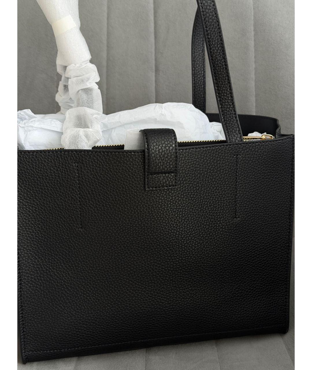 FURLA Черная кожаная сумка тоут, фото 3