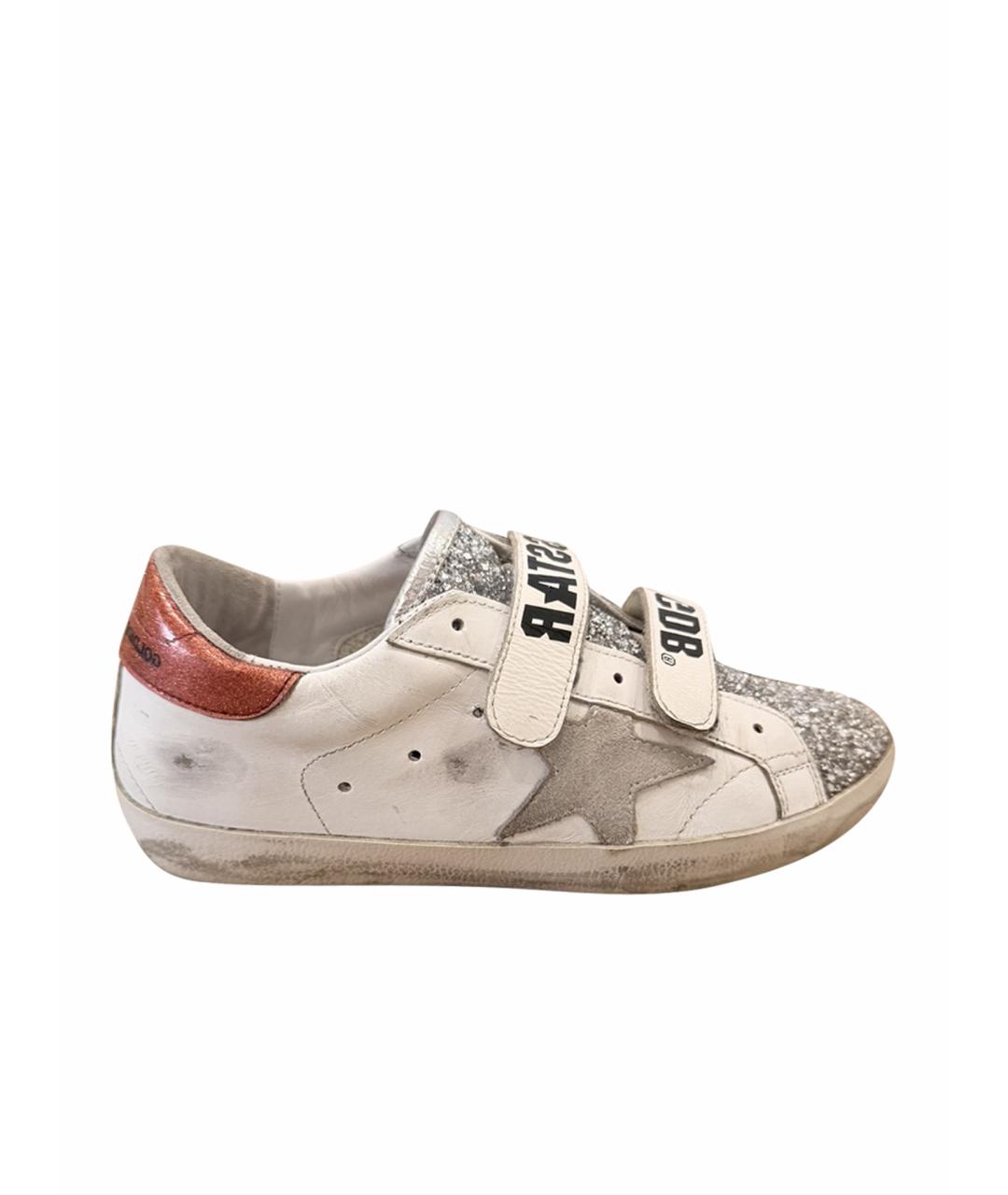 GOLDEN GOOSE Серебряные кожаные кеды, фото 1