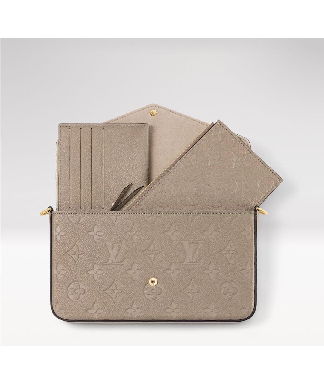LOUIS VUITTON Бежевая кожаная сумка через плечо, фото 2
