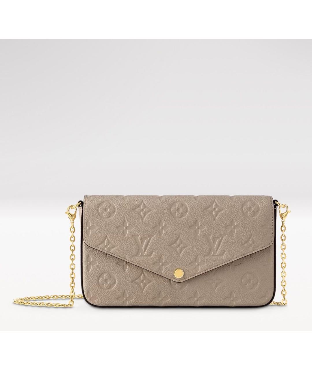 LOUIS VUITTON Бежевая кожаная сумка через плечо, фото 4