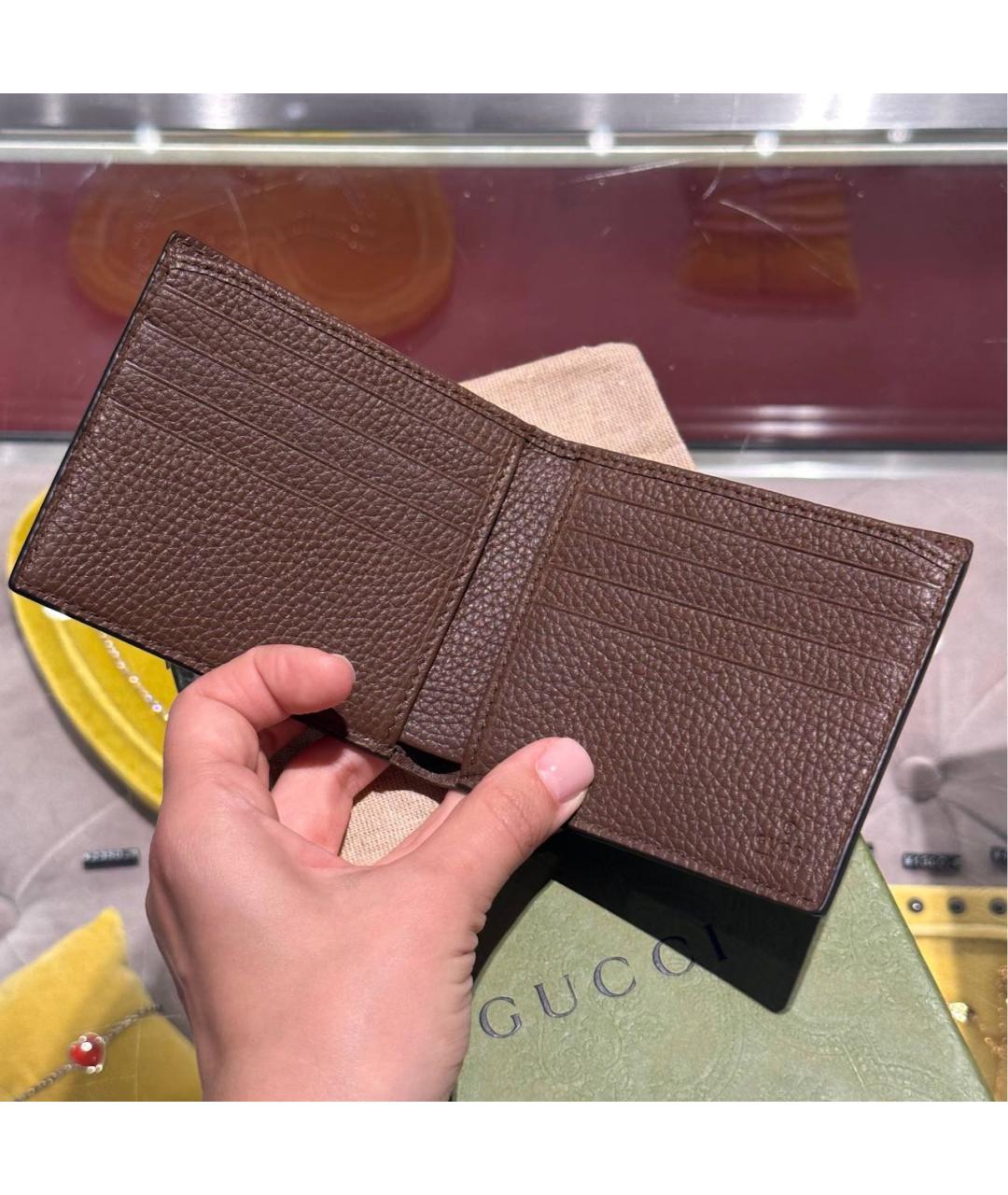GUCCI Коричневый кожаный кошелек, фото 3