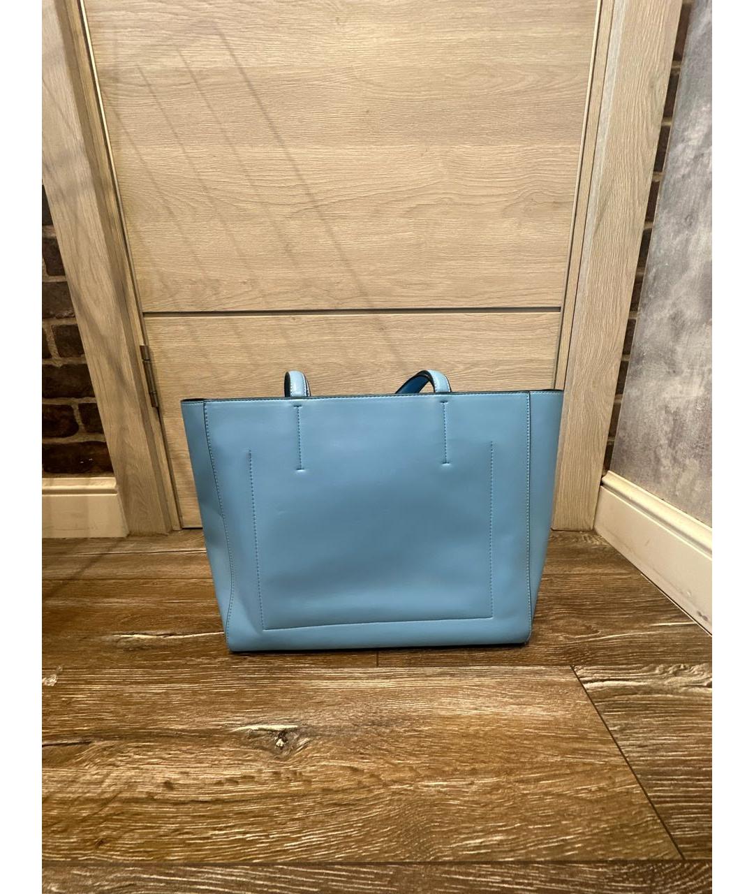 CALVIN KLEIN Голубая сумка тоут из искусственной кожи, фото 3