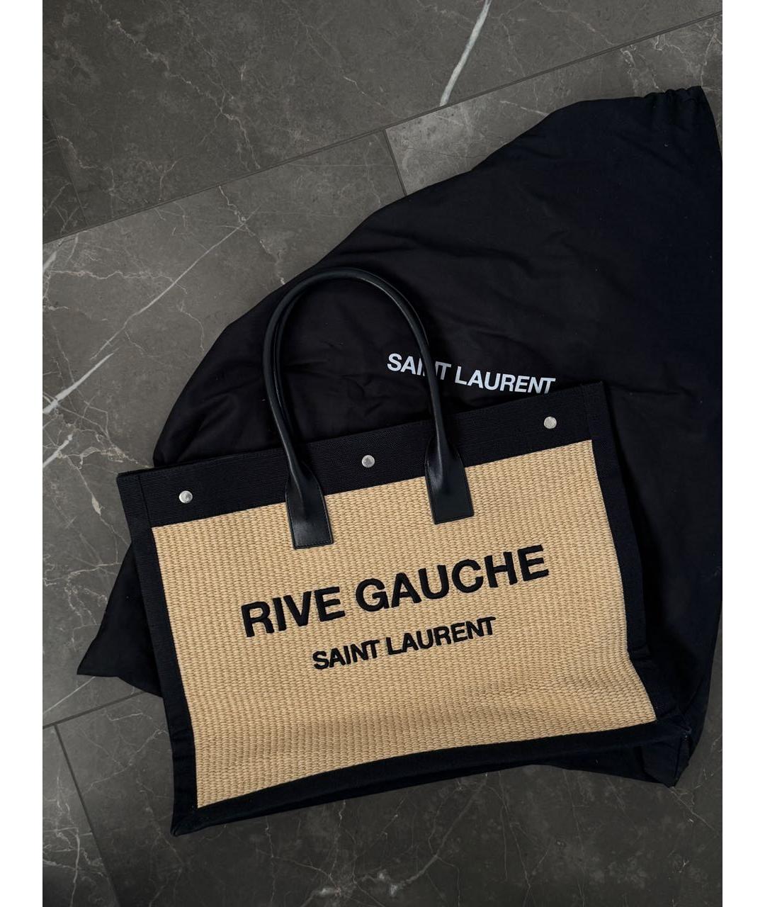 SAINT LAURENT Бежевая пляжная сумка, фото 3