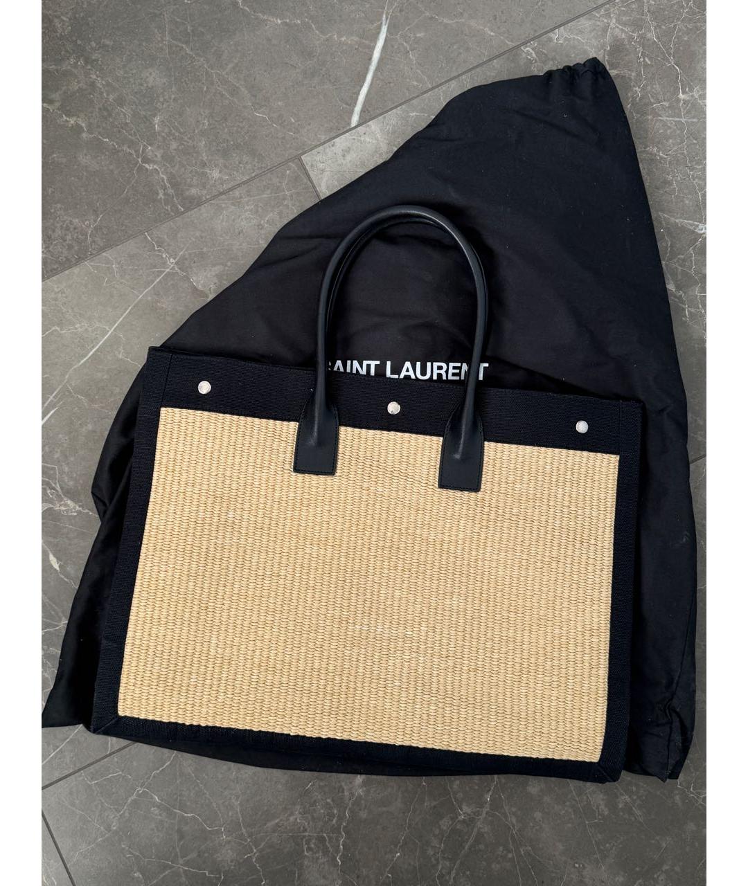 SAINT LAURENT Бежевая пляжная сумка, фото 4