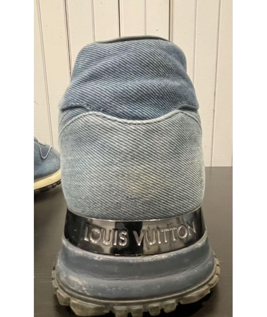 LOUIS VUITTON Синие текстильные низкие кроссовки / кеды, фото 4