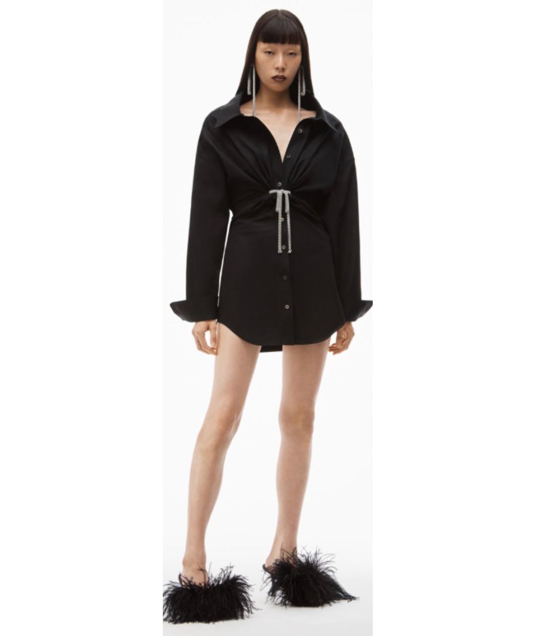 ALEXANDER WANG Черное хлопковое коктейльное платье, фото 2