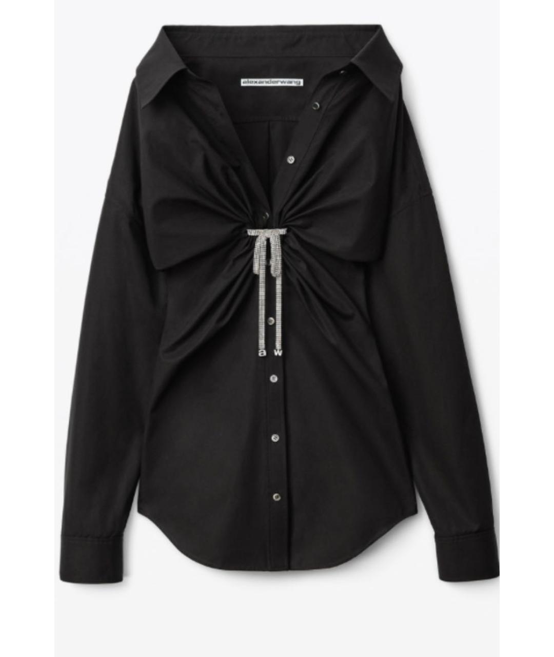 ALEXANDER WANG Черное хлопковое коктейльное платье, фото 9