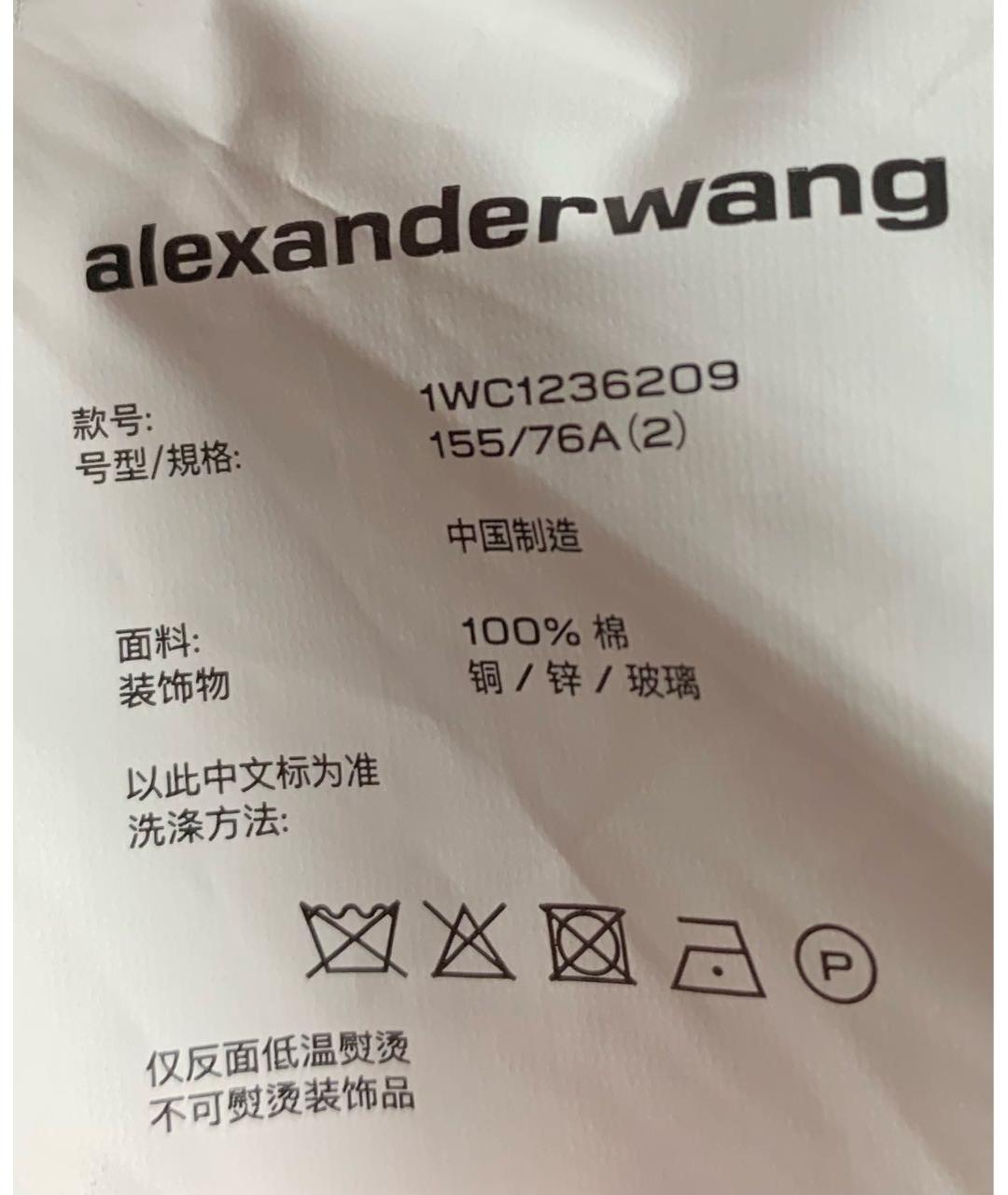 ALEXANDER WANG Черное хлопковое коктейльное платье, фото 8