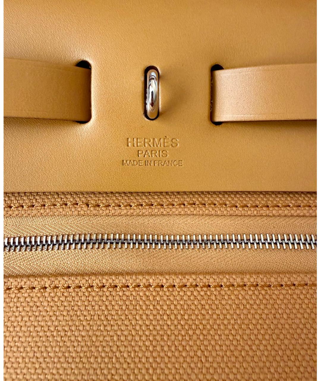 HERMES Горчичная тканевая сумка через плечо, фото 6