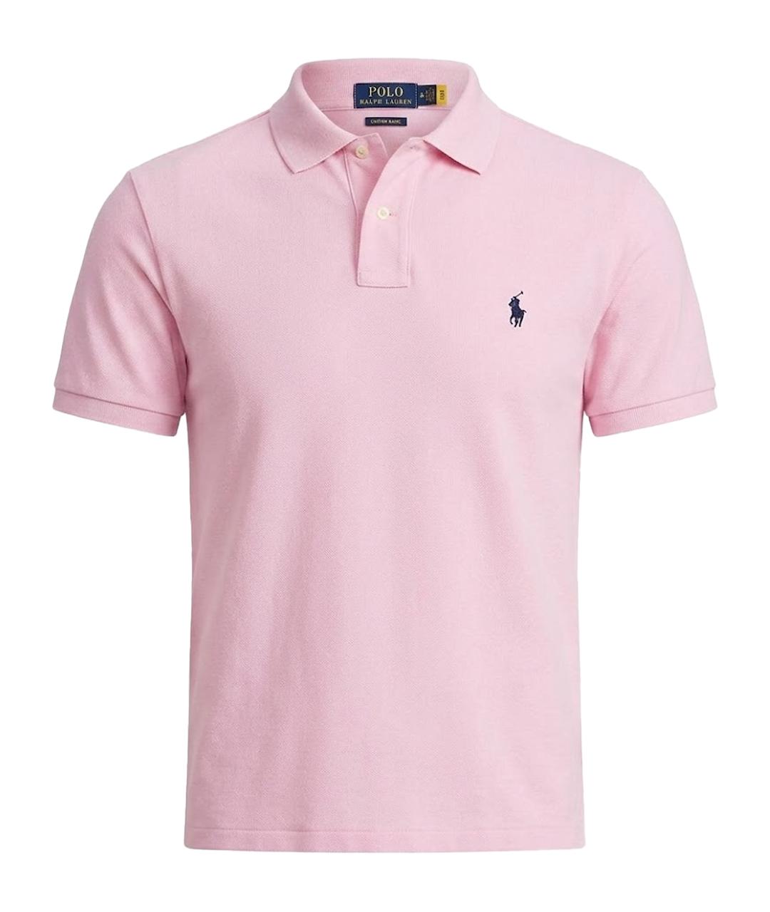 POLO RALPH LAUREN Розовое хлопковое поло с коротким рукавом, фото 1
