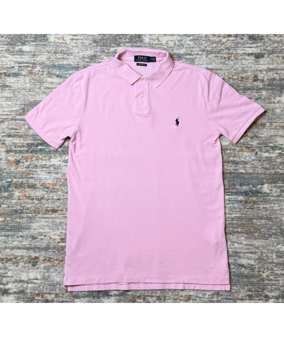 POLO RALPH LAUREN Розовое хлопковое поло с коротким рукавом, фото 6