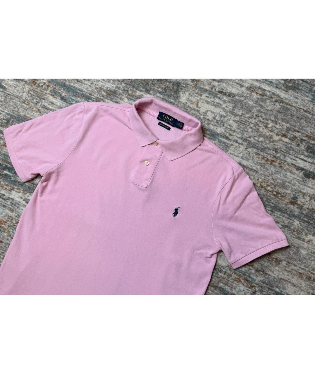 POLO RALPH LAUREN Розовое хлопковое поло с коротким рукавом, фото 2