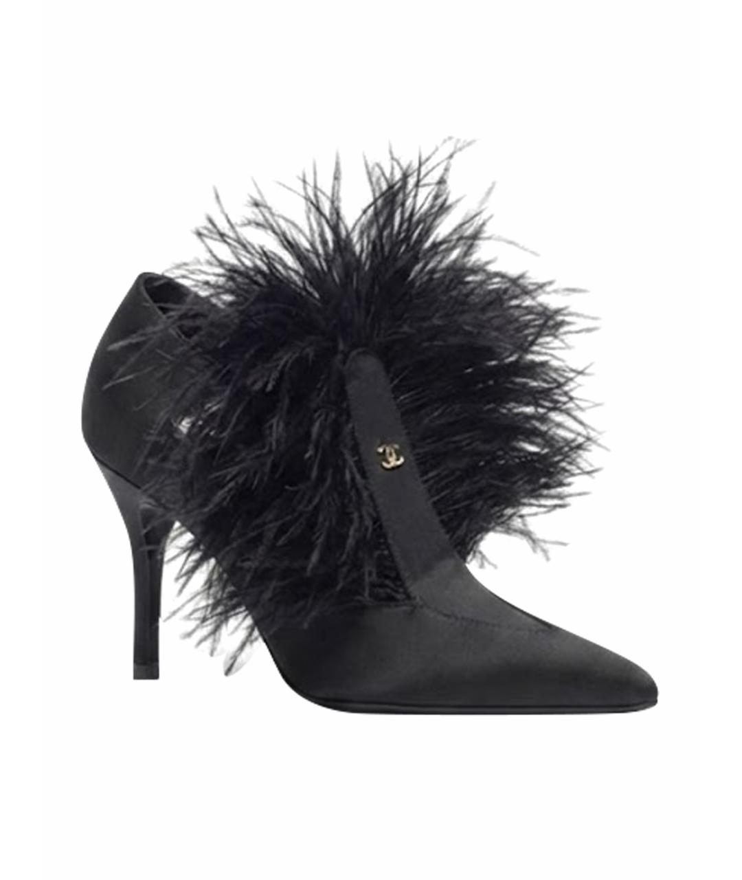 CHANEL Черные текстильные туфли, фото 1